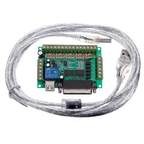 3Pcs Geekcreit? 5 Axis CNC Breakout Interface Board For Stepper Driver Mach3 With USB Cable