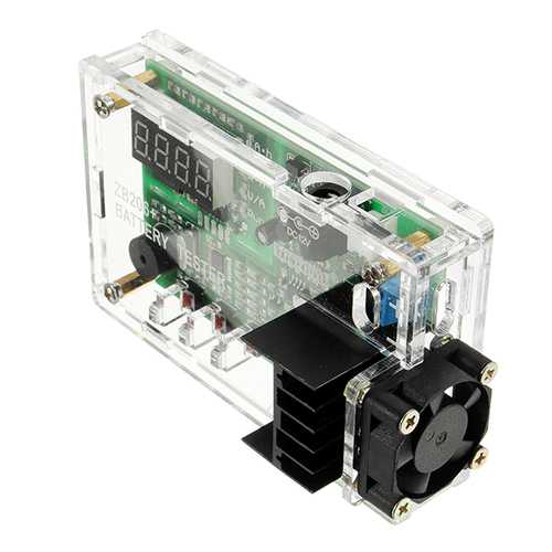 ZHIYU? ZB206 12V Multi-Function Battery Capacity Internal Resistance Tester 18650 Battery Tester With Acrylic Shell Fan Red Digital Tube