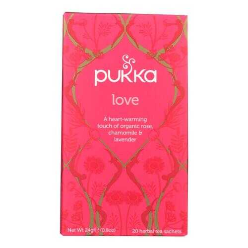 Pukka Herbal Teas Love Organic Rose Chamomile and Lavender Tea - Caffeine Free - 20 Bags