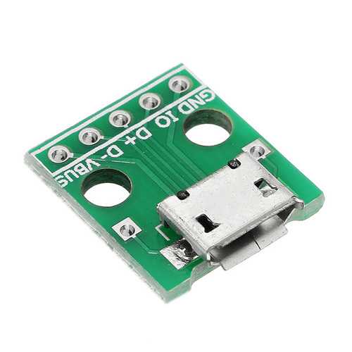 30pcs Micro USB To Dip Female Socket B Type Microphone 5P Patch To Dip 2.54mm Pin With Soldering Adapter Board