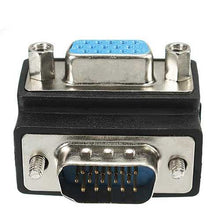 Charger l&#39;image dans la galerie, 90 Degree Right Angle 15 Pin VGA SVGA Male to Female Converter Adapter
