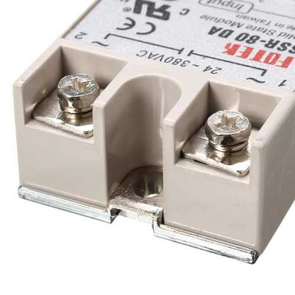 3Pcs 80A SSR-80DA Solid State Relay Module DC To AC 24V-380V Output
