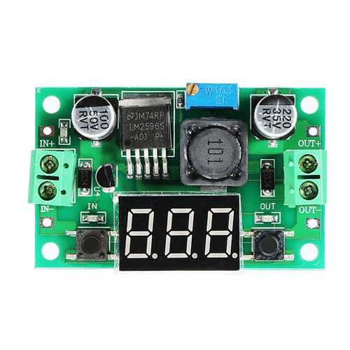 LM2596 DC-DC 1.3V - 37V 3A Adjustable Buck Step Down Power Module 150KHz Internal Oscillation Frequency With Digital Display Over-Heat And Short Circuit Protection Function