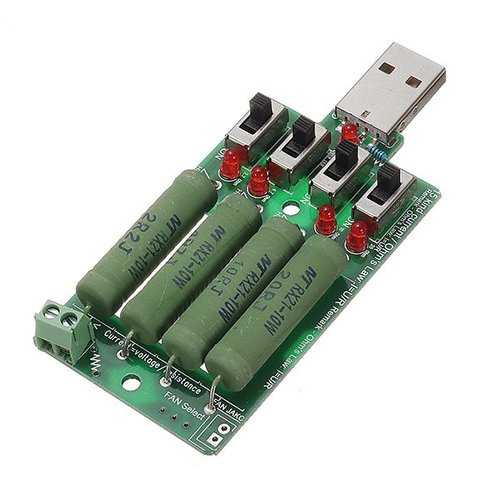 JUWEI 10W 4 Switch USB Aging Discharge Loader 15 Kinds Current Test Load Power Resistor Support QC2.0 Compatible QC3.0 Test For Power Bank Cellphone Charger USB Power
