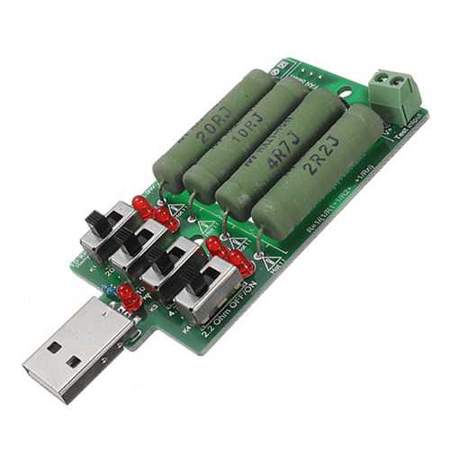 JUWEI 10W 4 Switch USB Aging Discharge Loader 15 Kinds Current Test Load Power Resistor Support QC2.0 Compatible QC3.0 Test For Power Bank Cellphone Charger USB Power