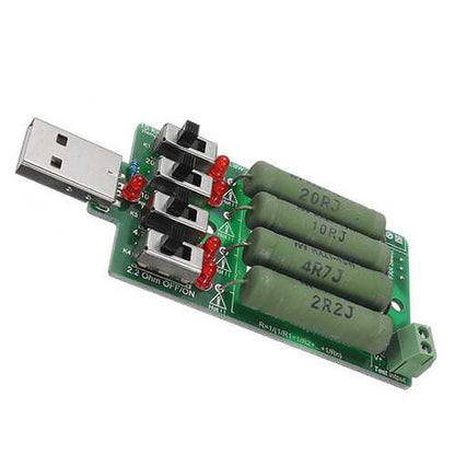 JUWEI 10W 4 Switch USB Aging Discharge Loader 15 Kinds Current Test Load Power Resistor Support QC2.0 Compatible QC3.0 Test For Power Bank Cellphone Charger USB Power