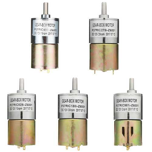 DC 12V 2RPM/10RPM/15RPM/20RPM/30RPM Speed Gear Reduction High Torque Gear Motor