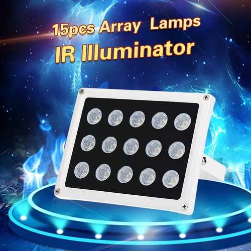 Infrared Illuminator 15 Array IR LEDS Night Vision Wide Angle Outdoor Waterproof for CCTV Security C