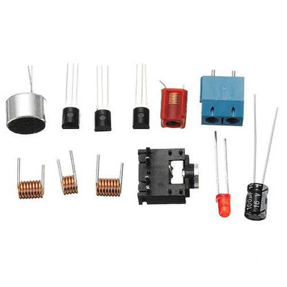 EQKIT? FM Transmitter Kit RF-02 Wireless Microphone Parts MP3 Repeater Micro Transmitter With Antenna Battery Holder