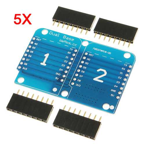 5Pcs Double Socket Dual Base Shield For D1 Mini NodeMCU ESP8266 DIY PCB D1 Expansion Board