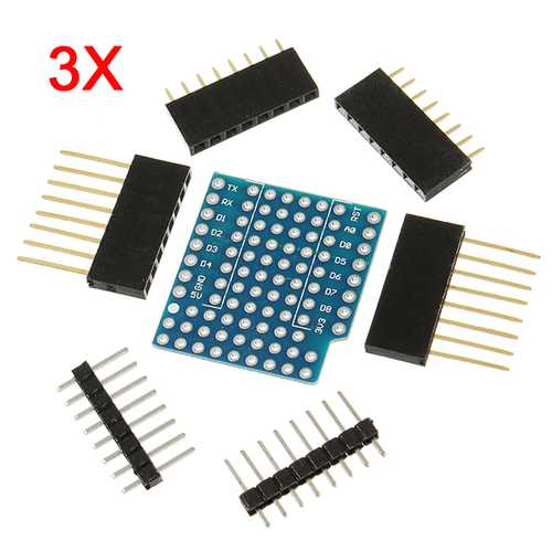 3Pcs ProtoBoard Shield Expansion Board For D1 Mini Double Sided Perf Board Compatible