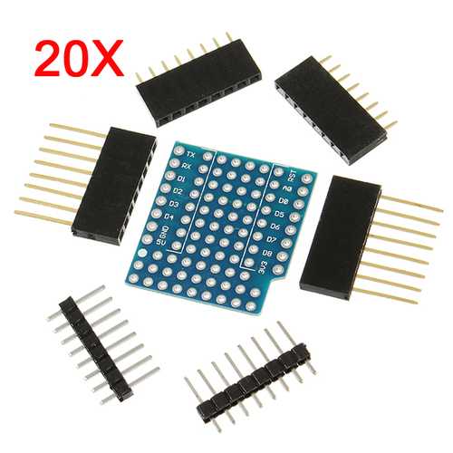 20Pcs ProtoBoard Shield Expansion Board For D1 Mini Double Sided Perf Board Compatible