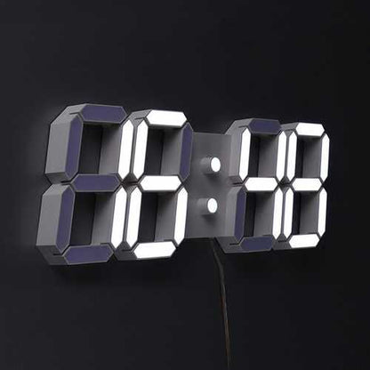 Large Modern Digital Led Skeleton Wall Clock With Date Timer 24/12 Hour Temperature Display Remote Control