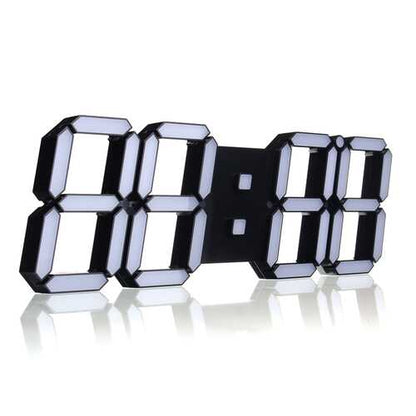 Large Modern Digital Led Skeleton Wall Clock With Date Timer 24/12 Hour Temperature Display Remote Control
