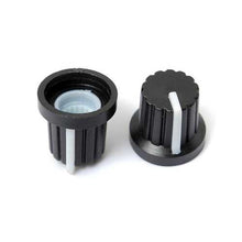 将图片加载到图库查看器，50pcs 6mm Shaft Hole Dia Plastic Threaded knurled Potentiometer Button Cap
