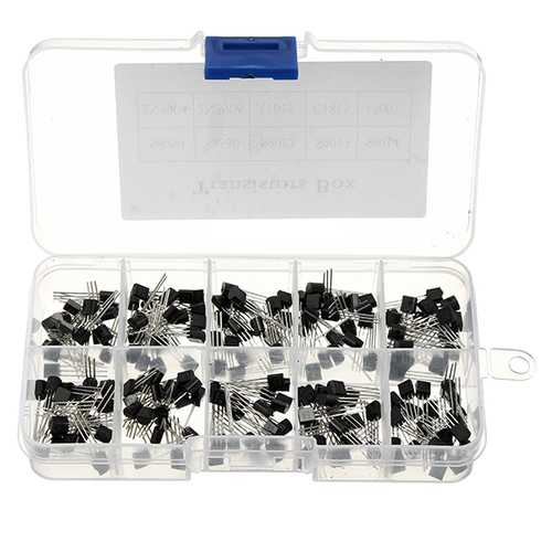 600pcs 10 Values Transistor Assortment Kit Transistors Box Pack 60pcs Each Value S9012 S9013 S9014 13001 2N3904 2N3906 S8550 S8050 C1815 A1015