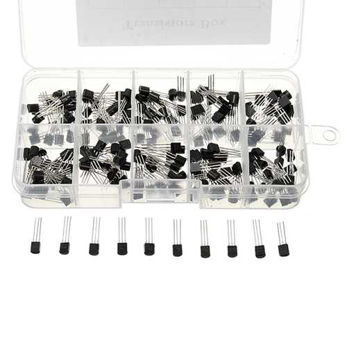 600pcs 10 Values Transistor Assortment Kit Transistors Box Pack 60pcs Each Value S9012 S9013 S9014 13001 2N3904 2N3906 S8550 S8050 C1815 A1015