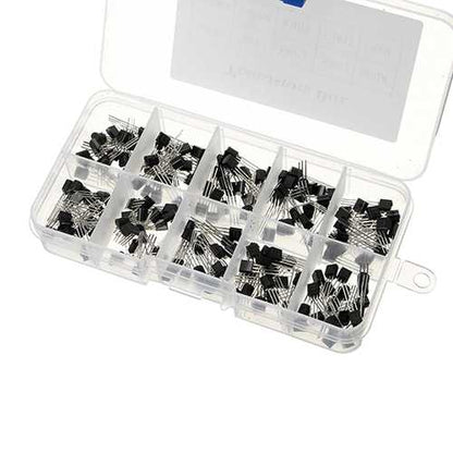 600pcs 10 Values Transistor Assortment Kit Transistors Box Pack 60pcs Each Value S9012 S9013 S9014 13001 2N3904 2N3906 S8550 S8050 C1815 A1015
