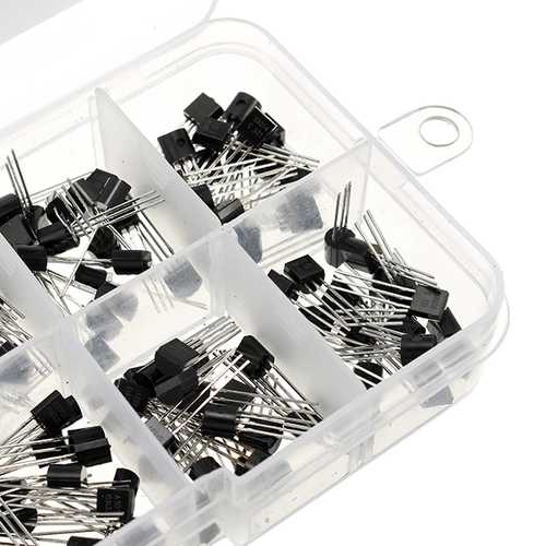 600pcs 10 Values Transistor Assortment Kit Transistors Box Pack 60pcs Each Value S9012 S9013 S9014 13001 2N3904 2N3906 S8550 S8050 C1815 A1015