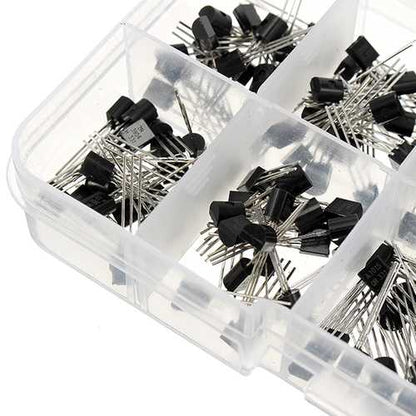 600pcs 10 Values Transistor Assortment Kit Transistors Box Pack 60pcs Each Value S9012 S9013 S9014 13001 2N3904 2N3906 S8550 S8050 C1815 A1015