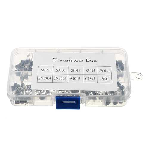 600pcs 10 Values Transistor Assortment Kit Transistors Box Pack 60pcs Each Value S9012 S9013 S9014 13001 2N3904 2N3906 S8550 S8050 C1815 A1015
