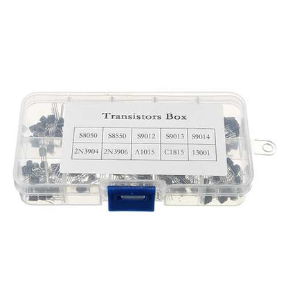 600pcs 10 Values Transistor Assortment Kit Transistors Box Pack 60pcs Each Value S9012 S9013 S9014 13001 2N3904 2N3906 S8550 S8050 C1815 A1015