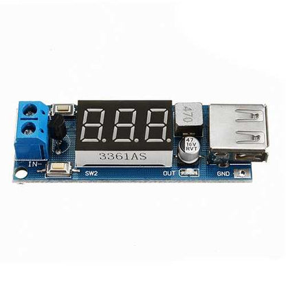 3pcs DC-DC 2 In 1 6.5V-40V To 5V Buck Step Down Power Module Voltmeter Automatic Calibration Stable Output 5V 2A USB Charging Port Reverse Connection Over-Current Over-Temperature Protection