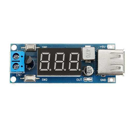 3pcs DC-DC 2 In 1 6.5V-40V To 5V Buck Step Down Power Module Voltmeter Automatic Calibration Stable Output 5V 2A USB Charging Port Reverse Connection Over-Current Over-Temperature Protection