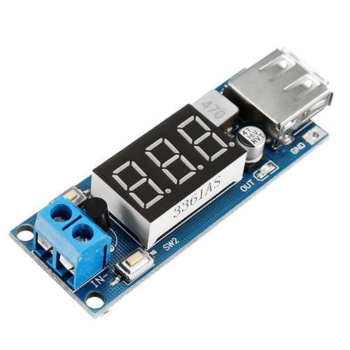 3pcs DC-DC 2 In 1 6.5V-40V To 5V Buck Step Down Power Module Voltmeter Automatic Calibration Stable Output 5V 2A USB Charging Port Reverse Connection Over-Current Over-Temperature Protection