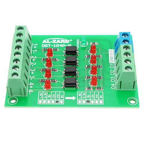 24V To 5V 4 Channel Optocoupler Isolation Board Isolated Module PLC Signal Level Voltage Converter Board 4Bit