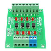 Load image into Gallery viewer, 24V To 5V 4 Channel Optocoupler Isolation Board Isolated Module PLC Signal Level Voltage Converter Board 4Bit
