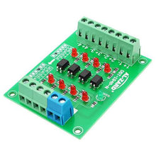 Load image into Gallery viewer, 24V To 5V 4 Channel Optocoupler Isolation Board Isolated Module PLC Signal Level Voltage Converter Board 4Bit
