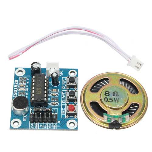 5pcs ISD1820 3-5V Recording Voice Module Recording And Playback Module  Control Loop Play / Jog Play / Single Play Function With Microphone And 0.5W 8R Speaker Geekcreit for Arduino - products that wo