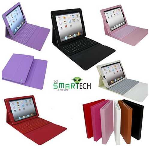 iPad Portfolio with built in Bluetooth keyboard for iPad 2/3/4 - title: Pink