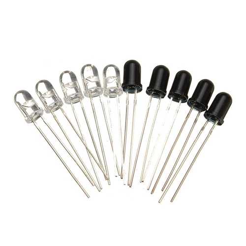 50pcs 5mm 940nm IR Infrared Diode Launch Emitter Receive Receiver LED