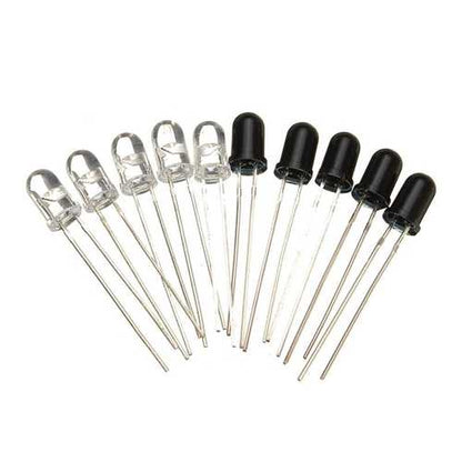 50pcs 5mm 940nm IR Infrared Diode Launch Emitter Receive Receiver LED