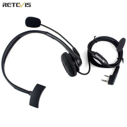 Retevis 2 Pin PTT Mic Headset for Baofeng Walkie Talkie Earpiece Quansheng Puxing TYT C9009A