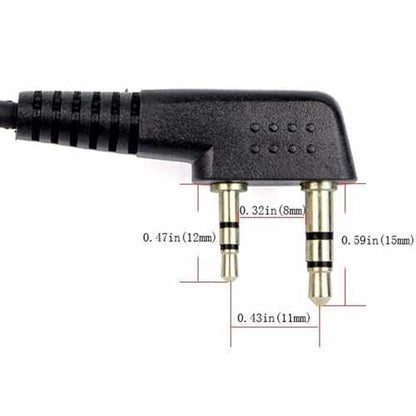 Retevis D shape Soft Ear Hook Earpiece 2Pin PTT Mic Headset For Kenwood For Baofeng UV-5R 888S