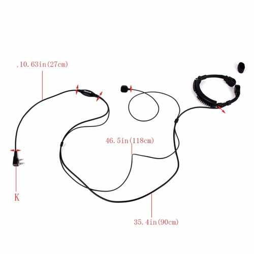 Retevis 2 Pin Throat Walkie Talkie Accessories Headset For Baofeng UV 5R Retevis H777 RT5R For Kenwood For TYT Two Way Radio C9026A