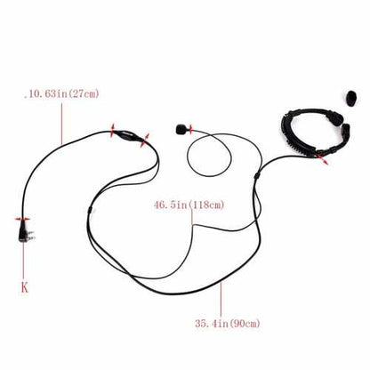 Retevis 2 Pin Throat Walkie Talkie Accessories Headset For Baofeng UV 5R Retevis H777 RT5R For Kenwood For TYT Two Way Radio C9026A