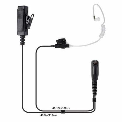 Retevis R-1M21 Two Wire PTT Acoustic Tube Earpiece for Motorola XPR6000 XPR6550 DP4800 DP4801 P8268 Walkie Talkie C9048A