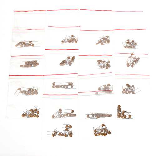 900pcs 20pF - 1uF 50V 18 Values Leaded Multilayer / Monolithic Ceramic Capacitor Assorted Kit 50pcs Each Value