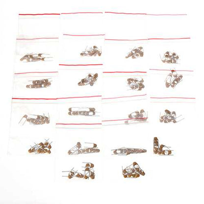 900pcs 20pF - 1uF 50V 18 Values Leaded Multilayer / Monolithic Ceramic Capacitor Assorted Kit 50pcs Each Value