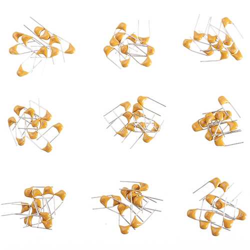 900pcs 20pF - 1uF 50V 18 Values Leaded Multilayer / Monolithic Ceramic Capacitor Assorted Kit 50pcs Each Value