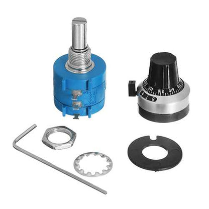 3590S-2-103L 10K Ohm 2W Multi Turn Wirewound Potentiometer With 10 Turns Counting Dial Rotary Knob Set
