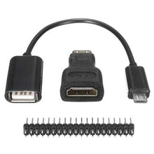 Cargar imagen en el visor de la galería, 5Sets 3 in 1 Mini HD to HD Adapter+Micro USB to USB Female Cable+40P Pin Kits For Raspberry Pi Zero
