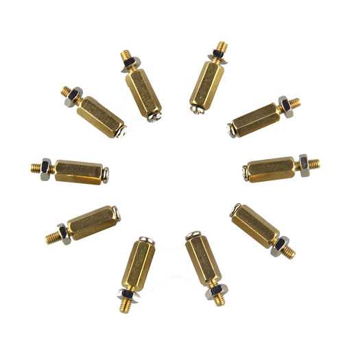 10 SETS DIY 11MM Hex Brass Cylinder + Screw + Nut Kits For Raspberry Pi