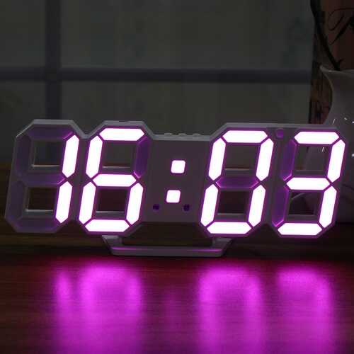 Large Modern Digital Led Skeleton Wall Clock Timer 24/12 Hour Display 3D Gife