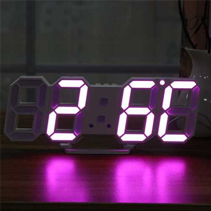 Large Modern Digital Led Skeleton Wall Clock Timer 24/12 Hour Display 3D Gife