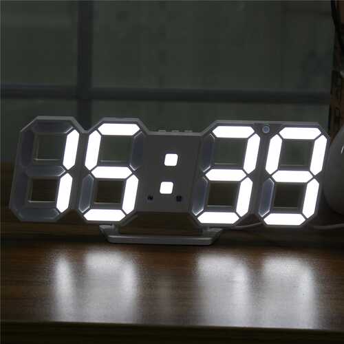 Large Modern Digital Led Skeleton Wall Clock Timer 24/12 Hour Display 3D Gife